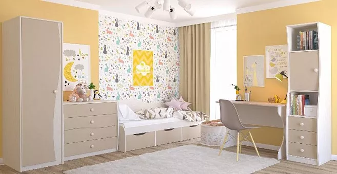 Набор мебели для спальни Комби 1 (Капучино/Сосна Рандерс) купить в Москве - фото №1