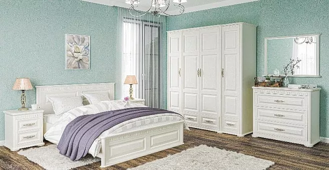 Набор мебели для спальни Марсель (Крем/Крем крашеное дерево) купить в Москве - фото №1 Набор мебели для спальни Марсель (Крем/Крем крашеное дерево) купить в Москве - фото №1