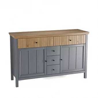 Тумба Сканди 232 глухие двери серый 7046/антик купить в Москве - фото №1