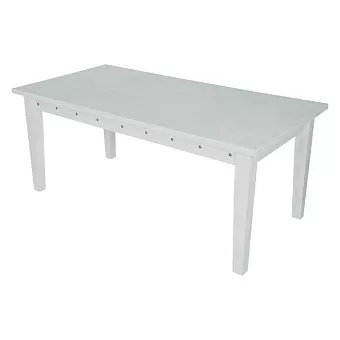 Стол обеденный Шале (160) (Белый с эффектом старения) из массива сосны купить в Москве - фото №1