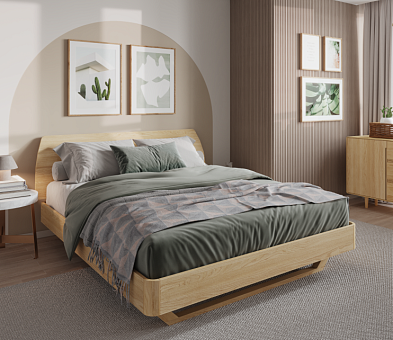 Кровать двуспальная Аманди (Amandi) 180*200 с чехлом без полок изголовье 1900 купить в Москве - фото №1