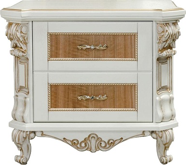 Тумба прикроватная "Альба 03с" П 524.03с слоновая кость (с зол., с сер.) купить в Москве - фото №1