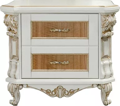Тумба прикроватная "Альба 03с" П 524.03с слоновая кость (с зол., с сер.) купить в Москве - фото №1