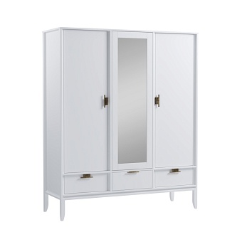 Шкаф 3х дверный Бридж с зеркалом белый лак купить в Москве - фото №1