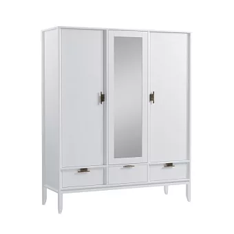 Шкаф 3х дверный Бридж с зеркалом белый лак купить в Москве - фото №1