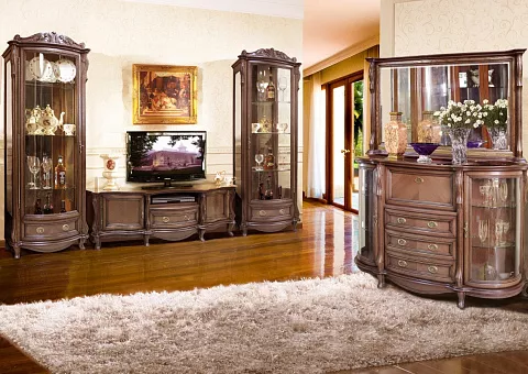 Набор мебели для гостиной Луи 1 (цвет табак темная патина) купить в Москве - фото №1 Набор мебели для гостиной Луи 1 (цвет табак темная патина) купить в Москве - фото №1