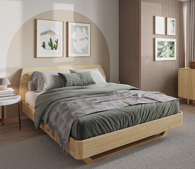 Кровать двуспальная Аманди (Amandi) 160*200 с чехлом без полок изголовье 1700 купить в Москве - фото №1