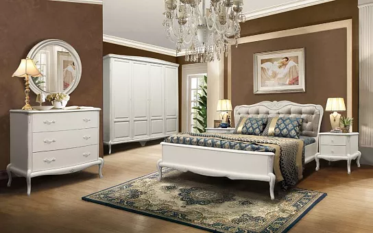 Набор мебели для спальни Мокко (цвет альба+серебряная патина) купить в Москве - фото №1