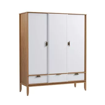 Шкаф 3х дверный Бридж с глухими дверями браун/белый лак купить в Москве - фото №1