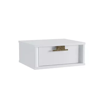 Тумба прикроватная Бридж подвесная с 1 ящиком (полка навесная 480) белый лак купить в Москве - фото №1