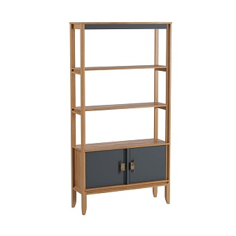 Стеллаж Бридж сквозной широкий с 2 дверями (стеллаж 020) браун/серый 7012 купить в Москве - фото №1